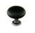 Emtek 86075SWS Satin Steel 1-3/4" Black Porcelain Knob with Wrought Steel Stem