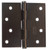 Emtek 91014MB Medium Bronze 4" Square Corner Residential Duty, Plain Bearing Plated Steel Hinge