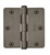 Emtek 91023US15A Pewter 3-1/2" 1/4" Radius Corner Residential Duty, Plain Bearing Plated Steel Hinge