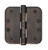 Emtek 96234-US7 French Antique 4" 5/8" Radius Corner Solid Brass Heavy Duty, Plain Bearing Hinges