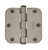 Emtek 96133US15A Pewter 3-1/2" 5/8" Radius Corner Solid Brass Residential Duty, Plain Bearing Hinge