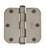 Emtek 96233US15A Pewter 3-1/2" 5/8" Radius Corner Solid Brass Heavy Duty, Plain Bearing Hinges