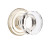 Emtek LW-US14-PHD Polished Nickel Lowell Glass (Pair) Half Dummy Knobs with Your Choice of Rosette
