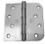 Hager 1543432D Satin Stainless Steel 4" Square x 5/8" Radius Full Mortise Brass Residential Hinge