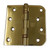 Hager BB154343 Polished Brass 4" Square x 5/8" Radius Full Mortise Ball Bearing Brass Residential Hinge