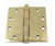 Hager BB12794123 Polished Brass 4-1/2" Steel Full Mortise Ball Bearing Architectural Hinge