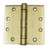 Hager BB127944 Satin Brass 4" Steel Full Mortise Ball Bearing Architectural Hinge