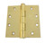 Hager EC11004124-3PK Satin Brass 4-1/2" Full Mortise Standard Weight Plain Bearing Square Corner Hinge