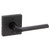Kwikset 720LSLSQT-514 Lisbon Lever with Square Rose Passage Door Lock with 6AL Latch and RCS Strike Matte Black Finish