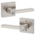 Kwikset 740HFLSQT-15 Satin Nickel Halifax Keyed Entry Lever with Square Rose