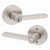 Kwikset 740HFLRDT-15S Halifax Lever with Round Rose Entry Door Lock SmartKey with 6AL Latch and RCS Strike Satin Nickel Finish
