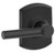 Schlage F10BRW622GRW Matte Black Passage Broadway Style Lever with Greenwich Rose