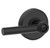 Schlage F40BRW622GSN Matte Black Privacy Broadway Style Lever with Greyson Rose