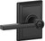 Schlage F40LAT622ADD Matte Black Privacy Latitude Style Lever with Addison Rose