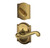 Schlage F94FLA609CAM Antique Brass Dummy Handleset with Flair Lever and Camelot Rose (Interior Side Only)