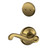 Schlage F94FLA609 Antique Brass Dummy Handleset with Flair Lever and Regular Rose (Interior Side Only)