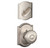 Schlage F93CAM619GEOCAM Satin Nickel Camelot Dummy Handleset with Georgian Knob and Camelot Rose