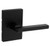Kwikset 730HFLRCT-514 Halifax Lever with Rectangular Rose Privacy Door Lock with 6AL Latch and RCS Strike Matte Black Finish