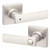 Kwikset 300BRNLSQT-15 Satin Nickel Privacy Breton Lever with Square Rose