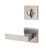 Kwikset 966SALSQT-15 Satin Nickel Singapore Lever with Square Rosette Single Cylinder Handleset (Interior Side Only)