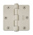 Emtek 91023US4 Satin Brass 3-1/2" 1/4" Radius Corner Residential Duty, Plain Bearing Plated Steel Hinge