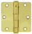 Emtek 92023US4 Satin Brass 3-1/2" 1/4" Radius Corner Heavy Duty, Plain Bearing Plated Steel Hinge