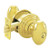 Emtek E-US4-FD Satin Brass Egg Dummy Keyed Entry Knob with Your Choice of Rosette