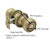 Emtek RK-US3NL-ENTR Unlacquered Brass Rope Keyed Entry Knob with Your Choice of Rosette