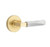 Emtek XXXX-LSMRWH-US4-PASS Satin Brass L-Square White Marble Passage Lever with Your Choice of Rosette