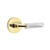 Emtek XXXX-RAMRWH-US3NL-PRIV Unlacquered Brass R-Bar White Marble Privacy Lever with Your Choice of Rosette