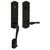 Baldwin 85337190RENT/LENT Satin Black Single Cylinder Bethpage Handleset with Bethpage Lever