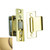 Baldwin 0432.060 Satin Brass & Brown Roller Latch w/T Strike