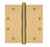 Baldwin 1045.033.INRP Vintage Brass (NRP) 4-1/2" x 4-1/2" Square Corner Brass Hinge