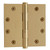 Baldwin 1045.003.INRP Lifetime Polished Brass (NRP) 4-1/2" x 4-1/2" Square Corner Brass Hinge