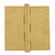 Baldwin 1040.003.INRP Lifetime Polished Brass (NRP) 4" x 4" Square Corner Brass Hinge