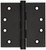 Baldwin 1040.190.INRP Satin Black (NRP) 4" x 4" Square Corner Brass Hinge