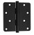 Baldwin 1440.190.I Satin Black 4" x 4" 1/4" Radius Corner Brass Hinge