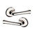 Baldwin 5112055PASS-PRE Lifetime Polished Nickel Passage Lever with 5075 Rose