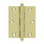 Deltana CH3025U3-UNL Unlacquered Brass 3" x 2-1/2" Square Corner Brass Cabinet Hinge