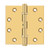 Deltana CSB45BB Lifetime Polished Brass 4 Ball Bearing 4-1/2" x 4-1/2" Square Corner Brass Hinge