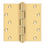 Deltana CSB66BB Lifetime Polished Brass Ball Bearing 6" x 6" Square Corner Brass Hinge