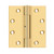 Deltana CSB4540SN Lifetime Polished Brass (NRP) 4-1/2" x 4" Square Corner Brass Hinge