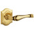 Baldwin 5447V.003.RMR/LMR Lifetime Polished Brass 1/2 Pair of 5447V Solid Brass Levers Minus Rosettes