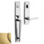 Baldwin 85397060LENT Satin Brass & Brown Single Cylinder Palm Springs Full Handleset with L024 Lever (Left)