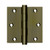 Deltana DSB355 Antique Brass Standard 3-1/2" x 3-1/2" Square Corner Brass Hinge