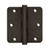 Deltana DSB35R410BD-R Bronze Dark Distressed Finish 3-1/2 x 3-1/2 1/4" Radius Brass Hinge