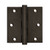Deltana DSB3510BD Bronze Dark Distressed Finish 3-1/2 x 3-1/2 Square Corner Brass Hinge