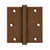 Deltana DSB3510BR Bronze Rust Distressed Finish 3-1/2 x 3-1/2 Square Corner Brass Hinge