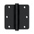 Deltana DSB35R419-R Flat Black Residential 3-1/2" x 3-1/2" 1/4" Radius Brass Hinge