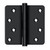 Deltana DSB4R419-RZ Flat Black Residential Zig-zag Hole Pattern 4" x 4" 1/4" Radius Corner Brass Hinge